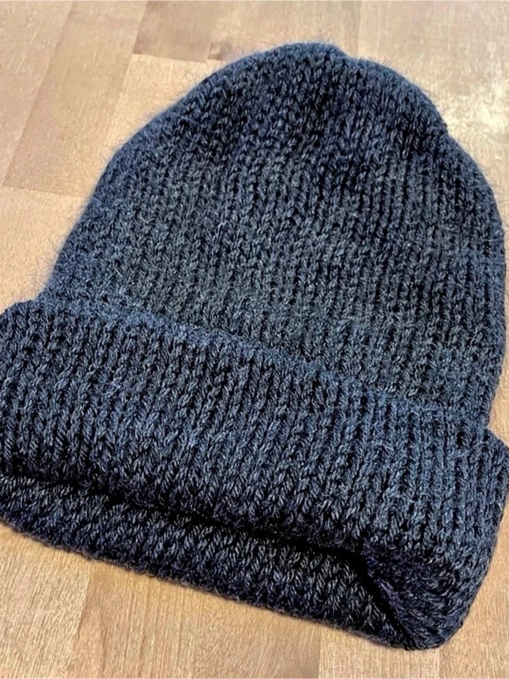 Ribbed Beanie in Black Like New